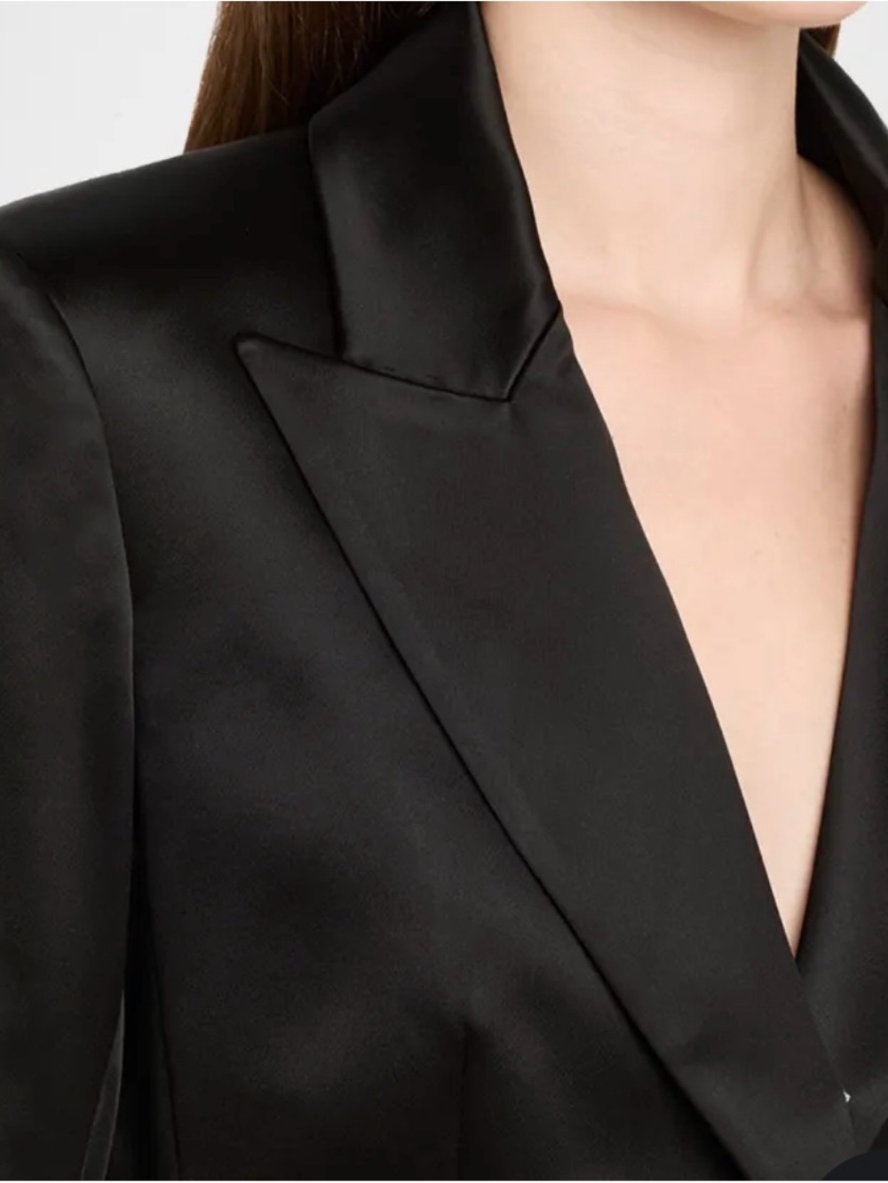 NWT Black Veronica Beard Graff Dickey Jacket Black Satin Women's Blazer